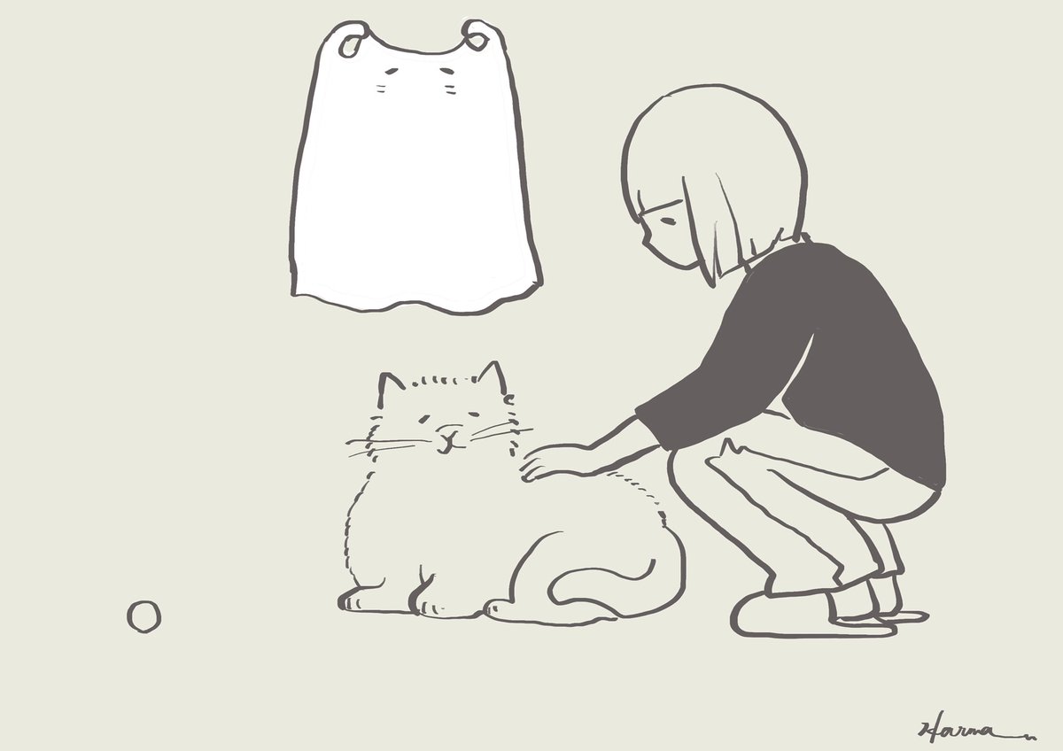 ねこのまねするおばけ    Ghost imitates a cat. 