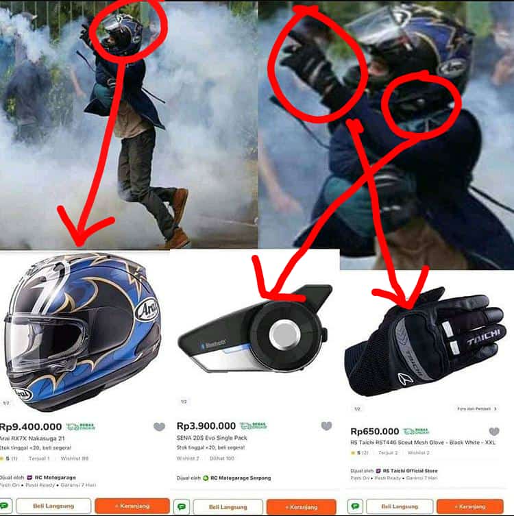 Anak sultan ikutan demo pake helm 9 jutaan 😱