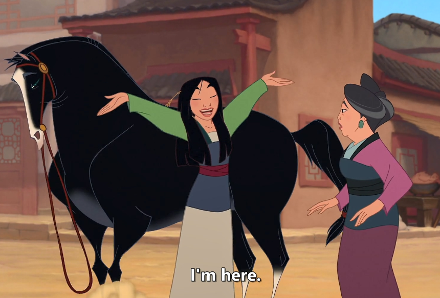Mulan getting everywhere on a horse is accurate. This was the peak era for women riding horses. Though she probably wouldn't have done it in a dress like this??