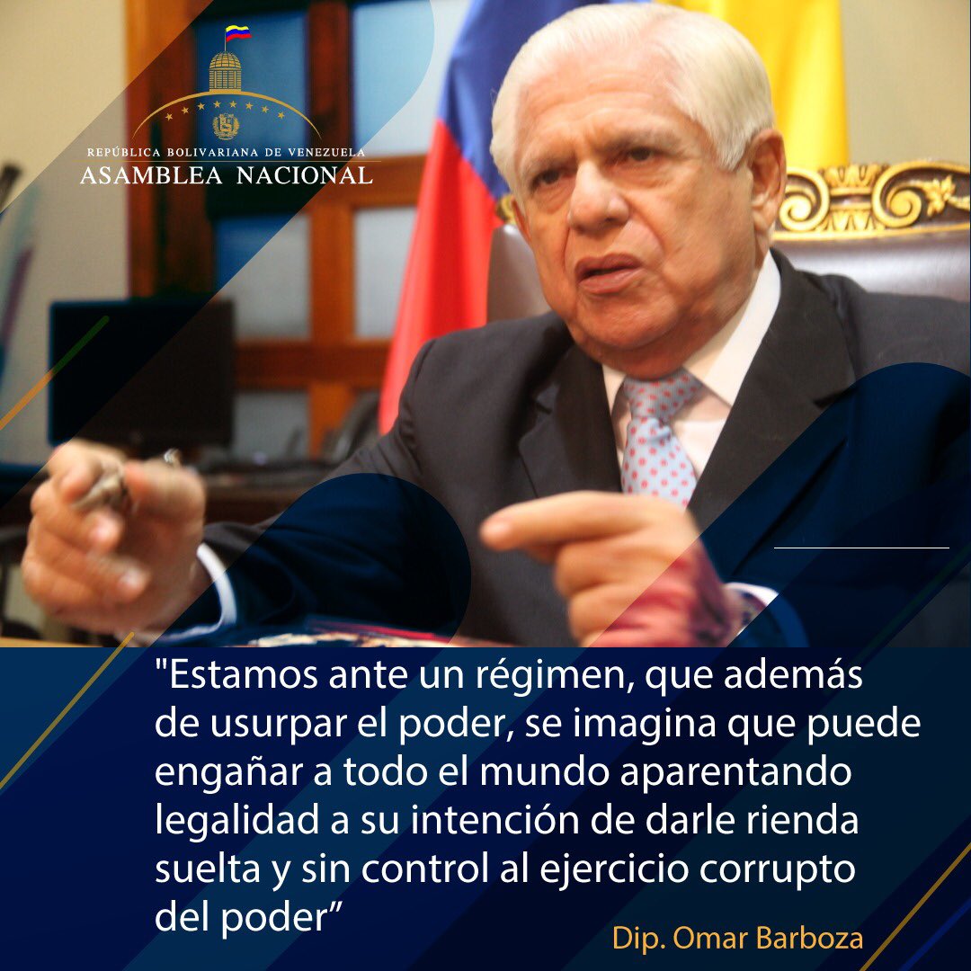 .<a href="/OmarBarbozaDip/">Omar Barboza</a>: “Esta llamada ley Antibloqueo llega al extremo de tratar de legalizar lo que el ejecutivo usurpador viene haciendo, pero ahora como 'secreto', mientras el hambre cada día hace más estragos en la vida de los venezolanos”. #OperaciónSaqueoRojo