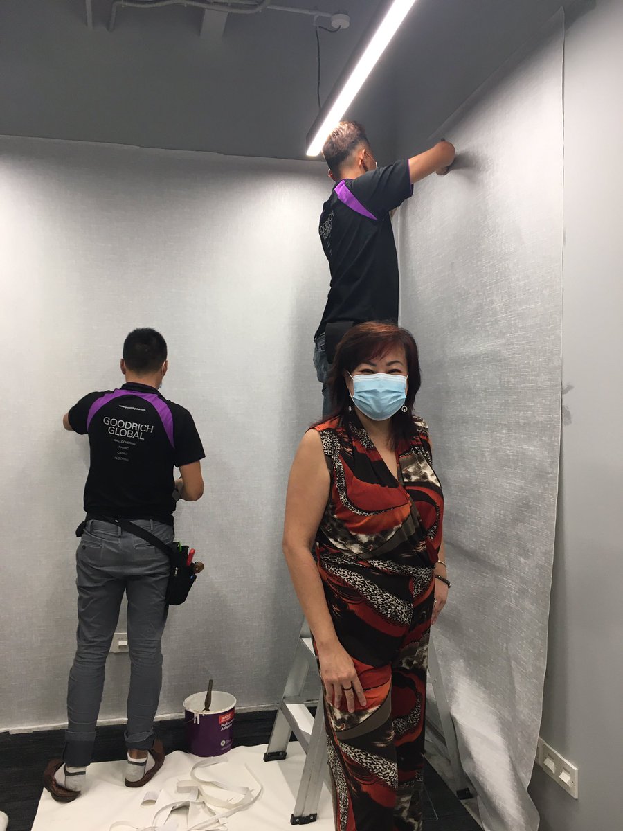 JeanLeong5's tweet photo. Office walls all wallcovered with wallpapers .  Looking nice! #wallpapers #jeanleongspeaksdesigns #jeanleong #jeanleongspeaks https://t.co/ScxCFVzVr6