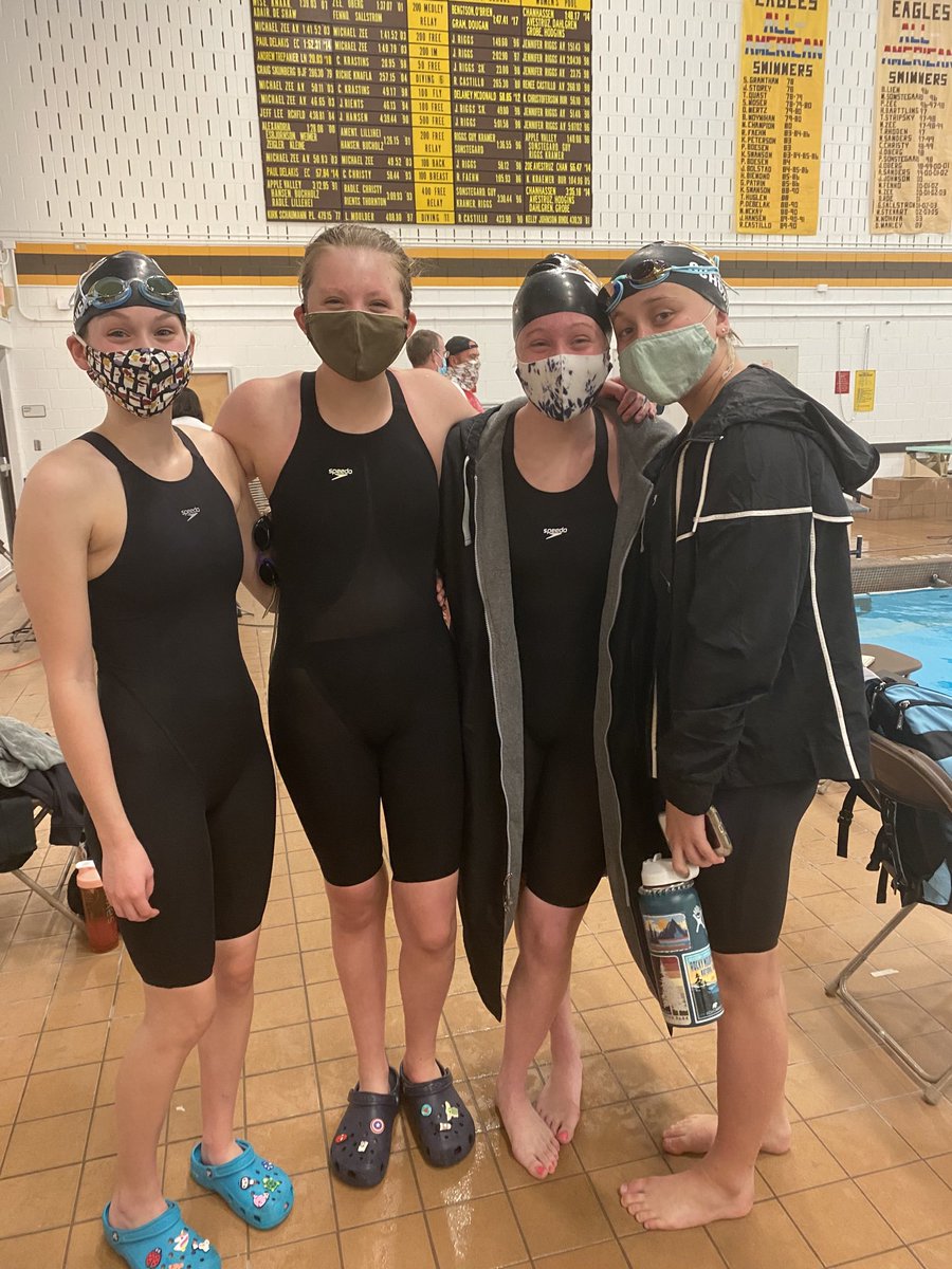 Jenna Junker, Ella Brustad, Kylie Johnson, &amp; Gwyn Schultz  set season best tonight.