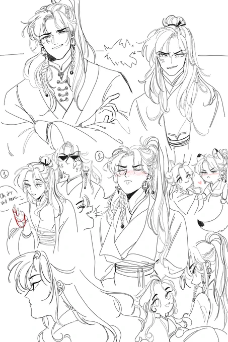 dinghai doodles!! finally got them done sorry it took so long, anyway i love xiangshu

#定海浮生录 #dinghai 