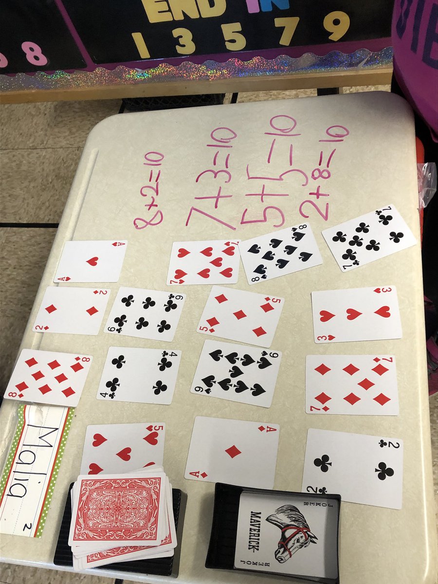 Mrs_Ps_class's tweet photo. We love playing โmake 10.โ @TBCDSB_Hornets @tbc_schools #grade2mathfun https://t.co/nKWWFPKt5w