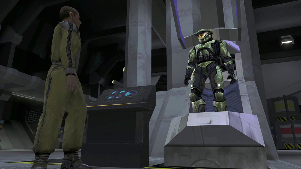 A screenshot of Master Chief from Halo: Combat Evolved.