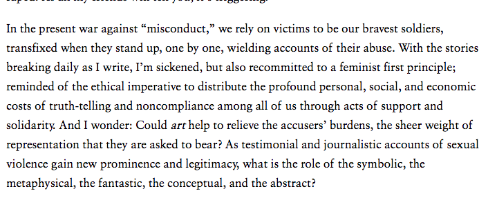 Most important—the “Medusa inversion” is emblematic of how we rely on individual women to carry the burden of what should be challenges to policies, laws & hegemonic power. (this text from  @johannafateman is really helpful)  #MeToo  