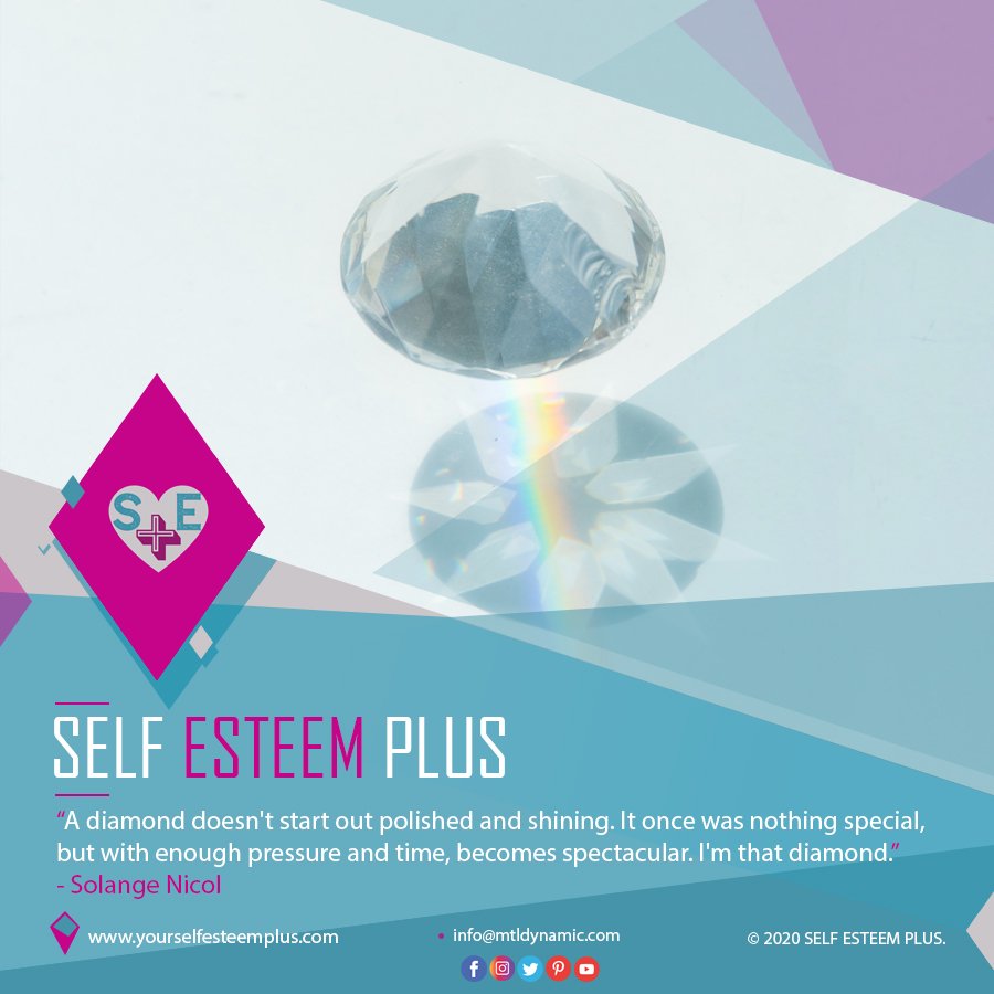 plus_self's tweet photo. A diamond doesn't start out polished and shining. It once was nothing special, but with enough pressure and time, becomes spectacular. I'm that diamond.
- Solange Nicole
https://t.co/wlRMlbLswG
#selfesteemquotes #selfesteem #selfesteemissues #selfesteemalways #selfesteemplus https://t.co/bPdyStmzaE