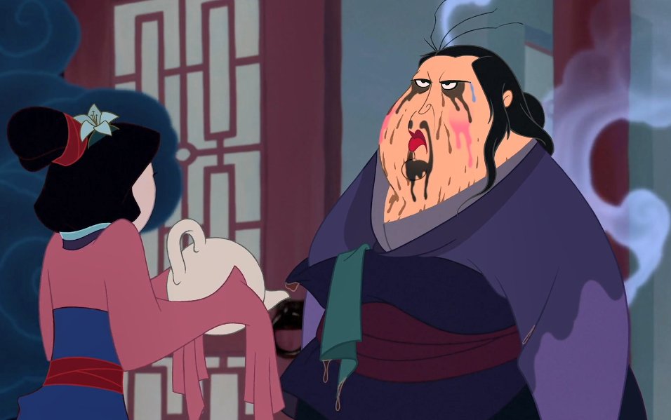 this is grounds for a lawsuit, mulan (which COULD have happened in ancient China! the legal system has been robust for like 2k years now). should've let her butt stay on fire.