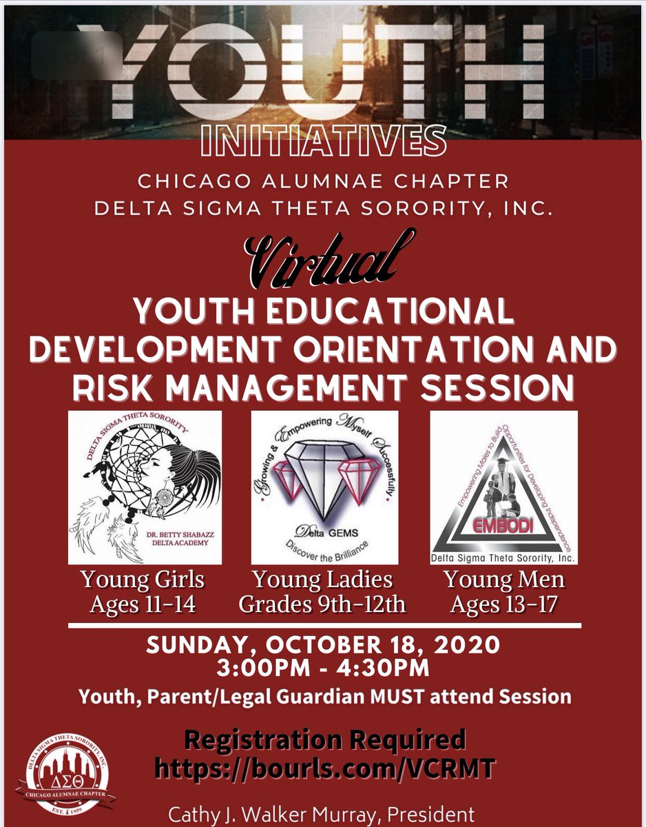 Did you know that #ChicagoDeltas serve young people through our mighty youth initiatives? Well, we do. We’re inviting young people and their parents and guardians to learn more about our Delta Academy, Delta G.E.M.S. & EMBODI programs. #OneCAC #YouthInitiatives #CACStyle (1/2)