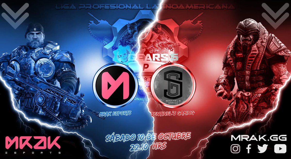 No te puedes perder el enfrentamiento de la JORNADA C de la Marca Profesional de Esports <a href="/MrakGG/">Mrak eSports</a> y podrás ser ganador de un Jersey edición GAMER de MRAK ESPORTS.

<a href="/GearsLATAM/">GearsLATAM</a> @EsportsGears