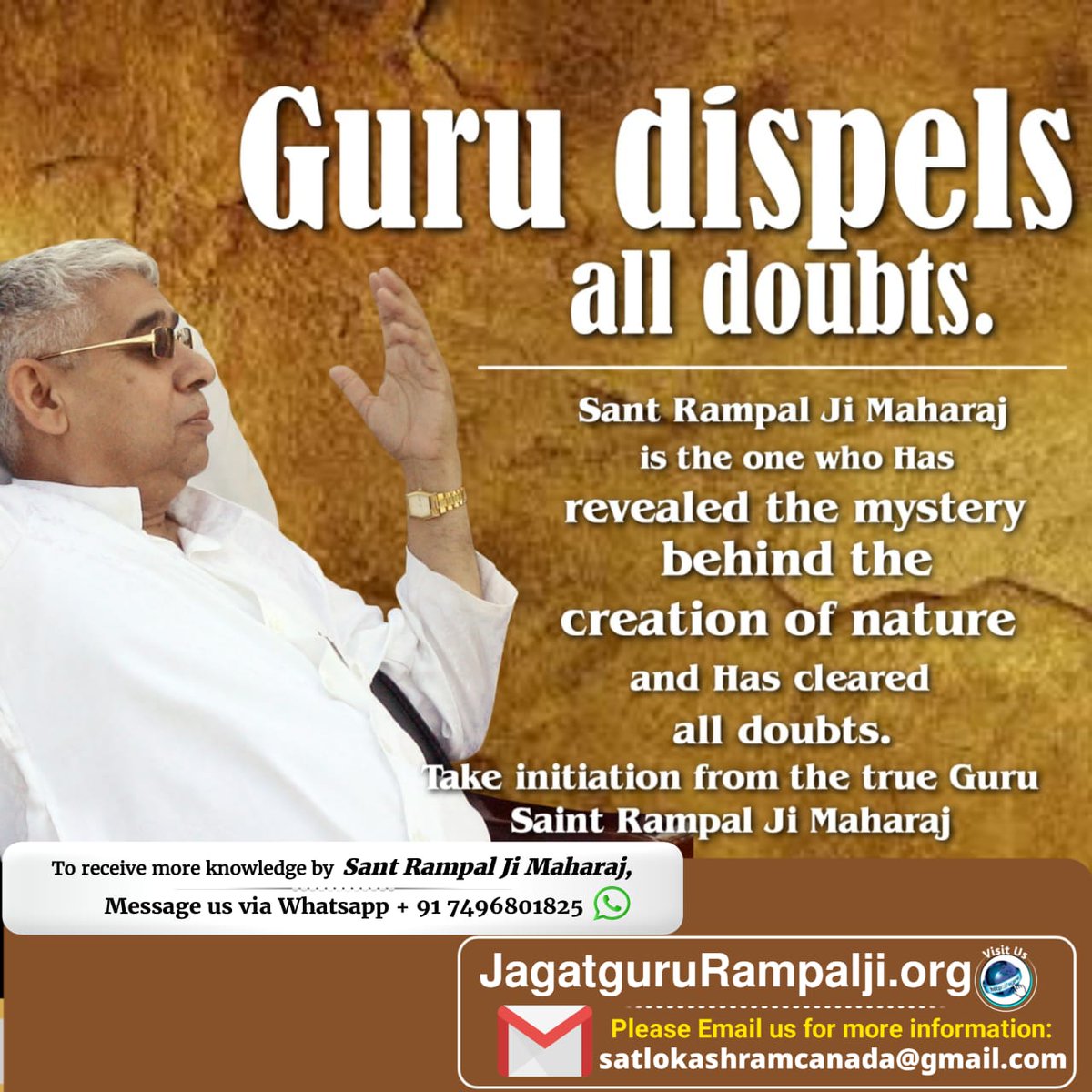 Anmol_999's tweet photo. Satguru looks equally upon all his disciples.
Satguru never discriminates based on superiority - inferiority.
A Complete Saint does not wander about asking for alms and donations.
Saint Rampal Ji Maharaj Ji is that SatGuru.
Take refuge in Him.
#SmackDown https://t.co/f17DKgLf6e