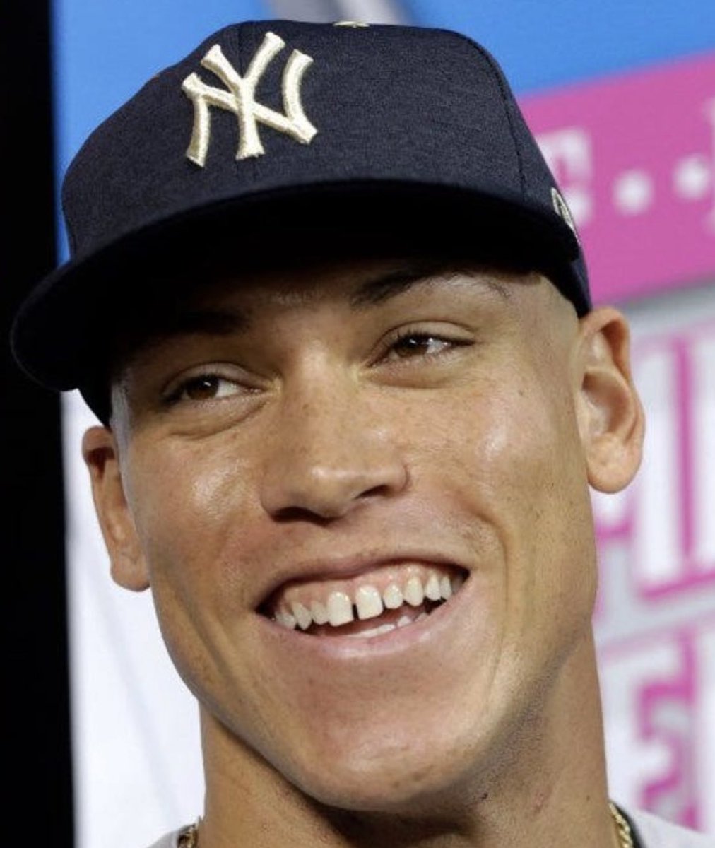 Jared Carrabis on X: Aaron Judge's teeth look like they're signaling for a  curveball.  / X