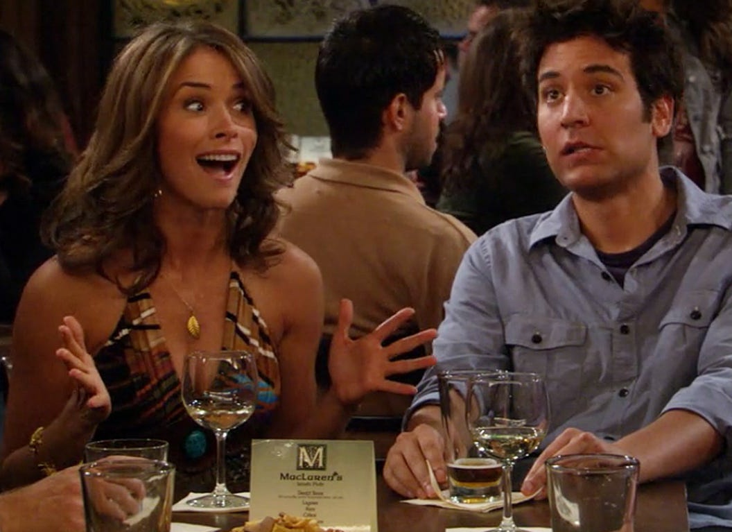 Abigail Spencer's BlahBlah dated Ted and gave Barney an opportunity to explain the Hot/Crazy scale. #HIMYM S3E5