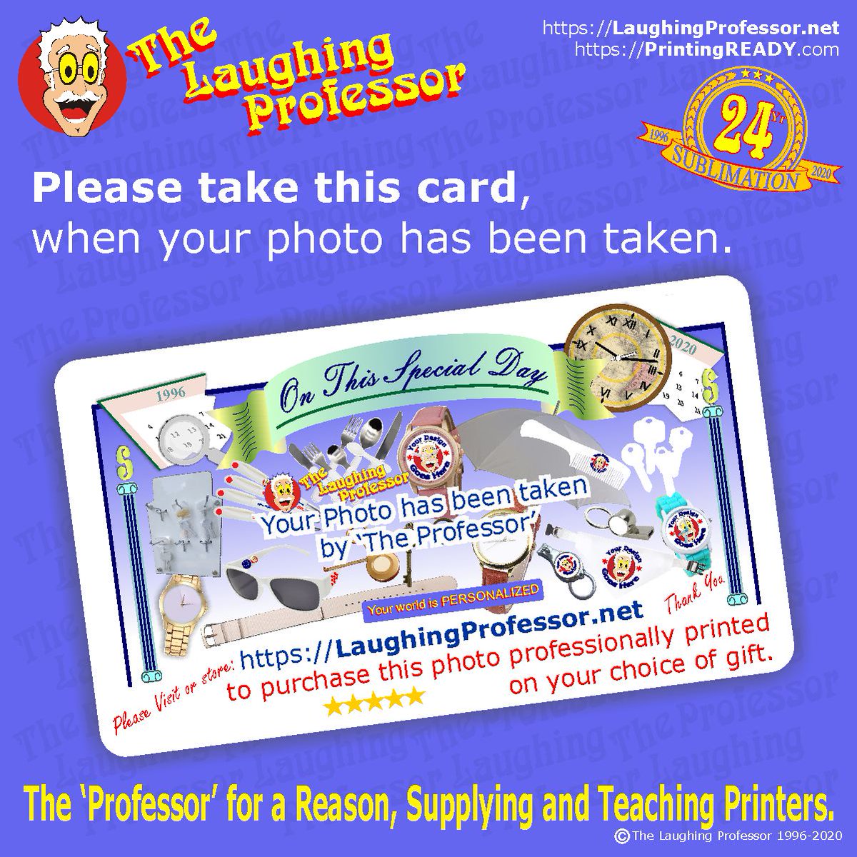 Your photo have been taken, now visit our website to purchase this professionally printed on your choice of gifts #photography #laughingprofessor #printedgifts