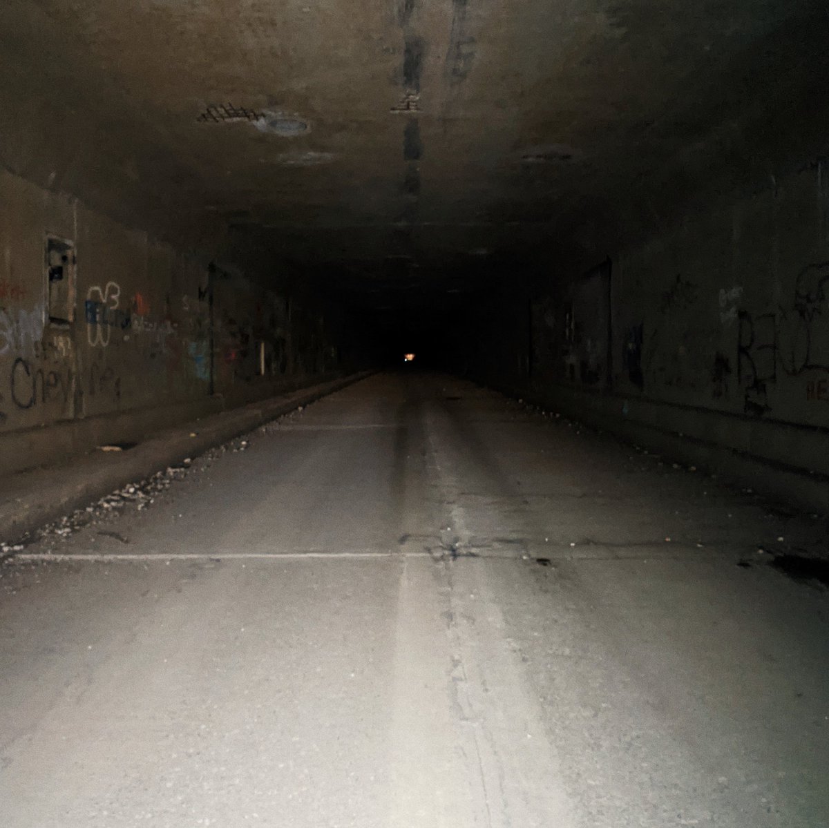 We went last year during an utterly fucked time. There wasn't really anyone there so it was just us walking through this echoey windy void, a straight mile of near pitch black. It was helpful in the way that sometimes the thing you're doing is what you're also doing in general.