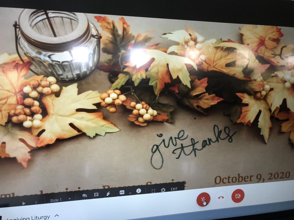 MrsTRomeo's tweet photo. Celebrating our Thanksgiving Liturgy virtually with Monsignor Greg. Thank you for  leading us in prayer and reflection. Many blessings to the families, staff and community @PFS_YCDSB https://t.co/1Al5mBCbo7