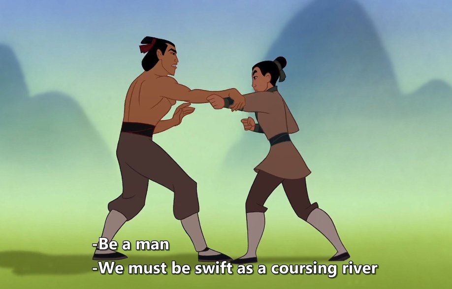AFTER MULAN KICKS HIS ASS HE GIVES HER THE SAME LOOK NALA GIVES TO SIMBASHANG IS BISEXUAL CONFIRMED #ShangIsBisexual2020