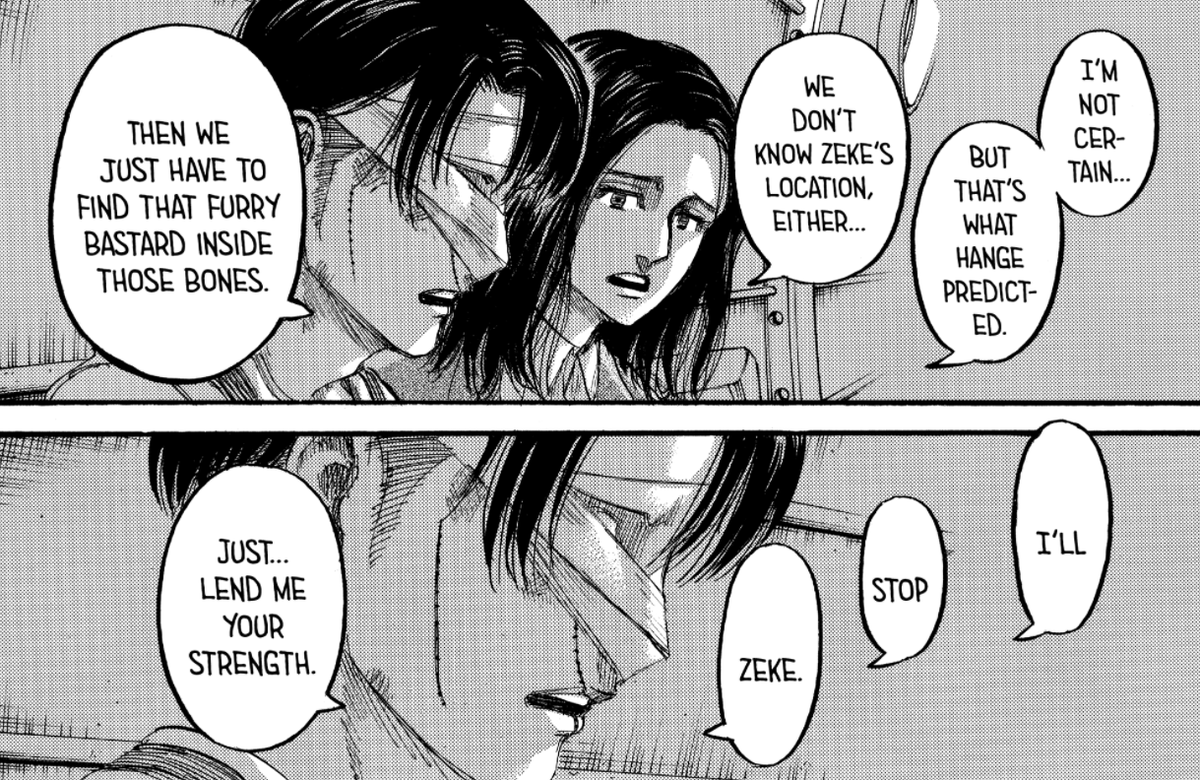 not him startimg to lose his shit after mentioning Hange WHATEVER we are literally living in the levihan reality 