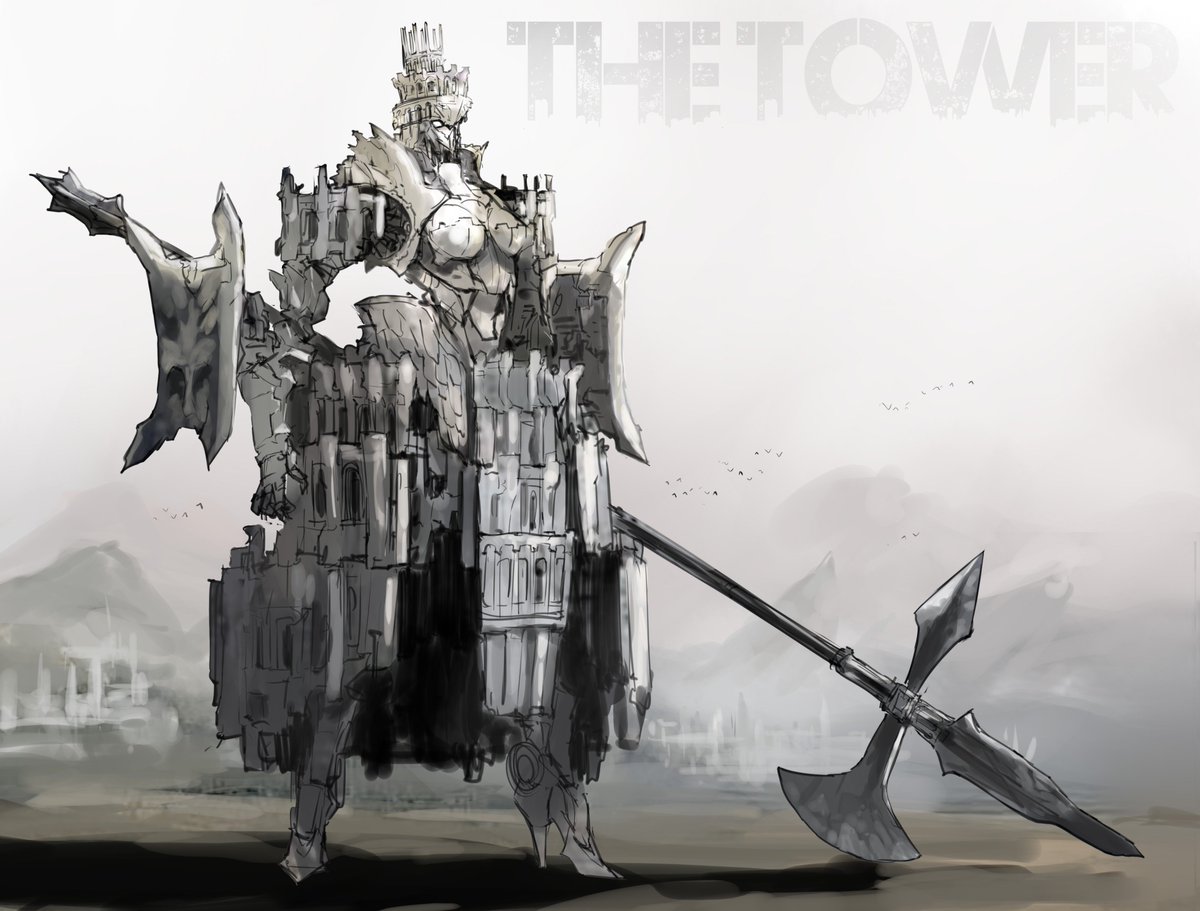 「? THE TOWER(仮)
錫、石英、藍銅鉱 」|貞松龍壱のイラスト