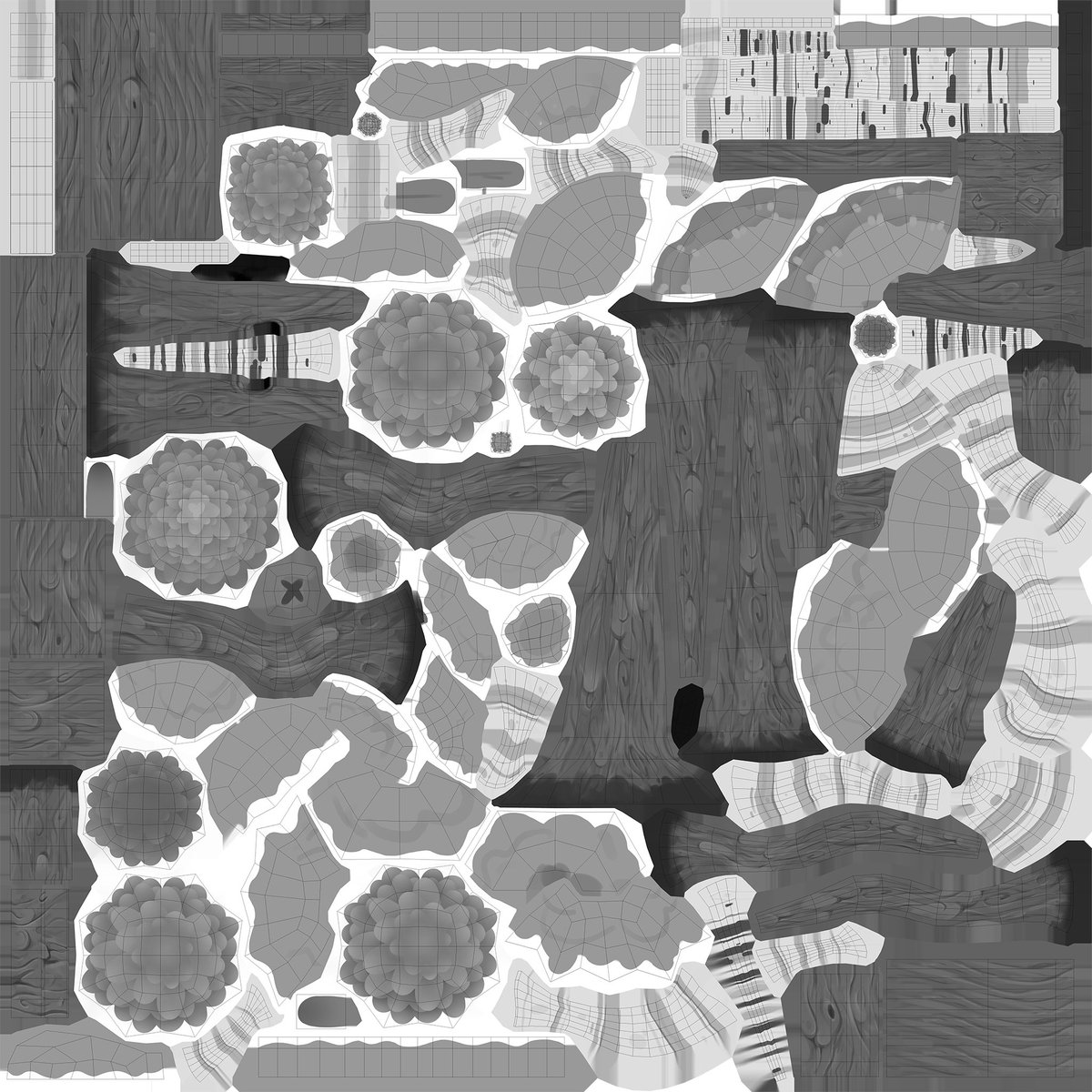 TitoAdventure's tweet photo. At the moment, work is still underway on a texture atlas, which includes 12 trees. This is how it looks at the moment. https://t.co/XygwWtiOdh