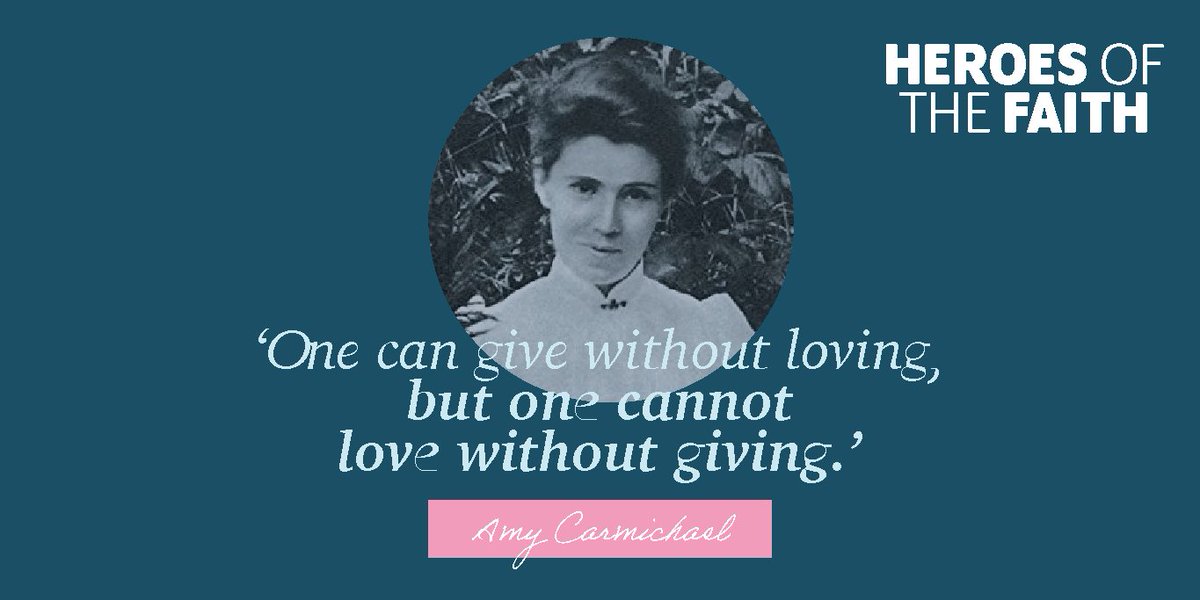 Amy Carmichael: Evangelist and social reformer who fought against the sexual trafficking and abuse of children. A remarkable woman who challenges us in a number of areas. 

Read my latest blog in the Heroes of the Faith series at ph-ilo.com/amy
