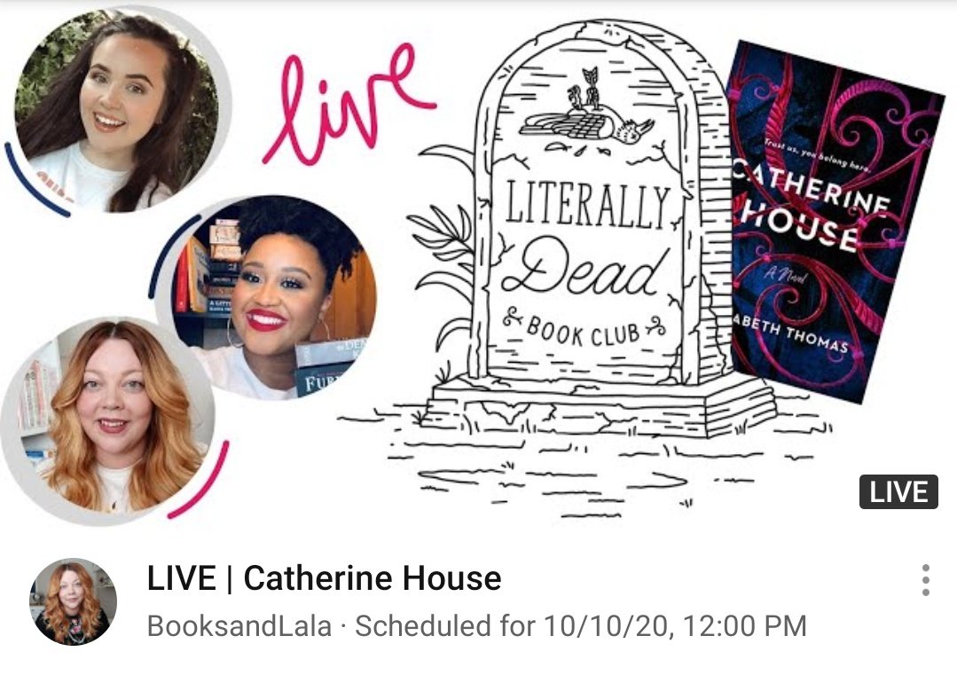 Today at 12PM PDT join us for the live show for Catherine House ft. <a href="/booksandlala/">kayla</a> @bookedandbusyyy &amp; <a href="/megwithbooks/">megan✨</a> 💀 Can't wait to see you there! youtu.be/sg7eO4WM088