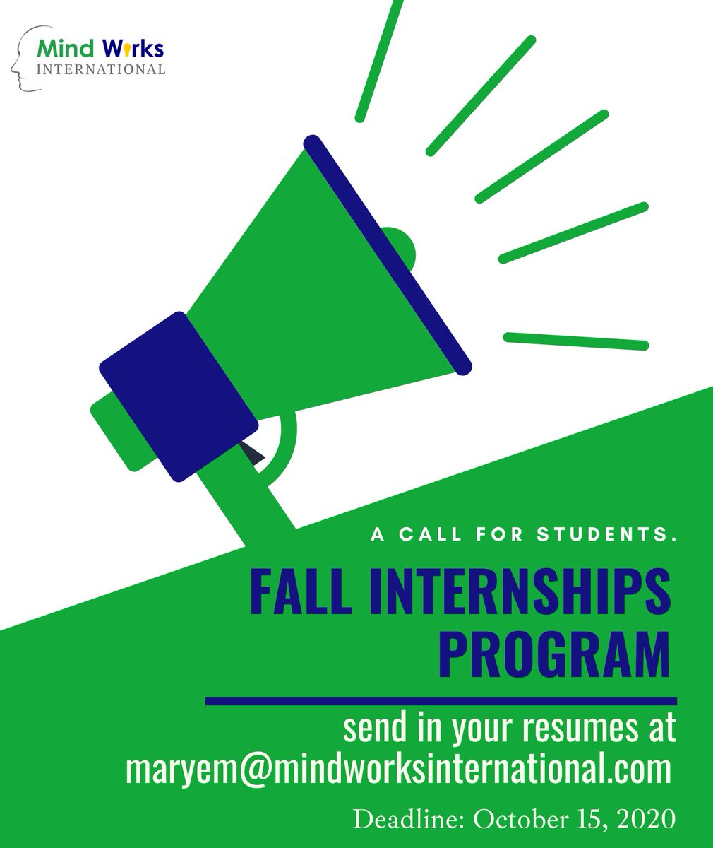 MindWorks20's tweet photo. ARE YOU A STUDENT? Then today is your day! @MindworksInternational is looking for Interns of ages 16-19 years. ⁣
Apply Now by sending you resumes at maryem@mindworksinternational.com https://t.co/KZuSGFOA8h