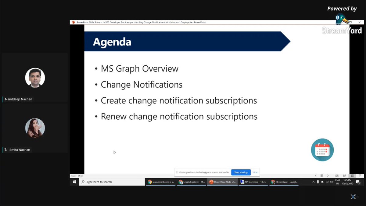 XMonkeys360's tweet image. @NanddeepNachan &amp;amp; @SmitaNachan have started their session on &quot;𝐂𝐡𝐚𝐧𝐠𝐞 𝐍𝐨𝐭𝐢𝐟𝐢𝐜𝐚𝐭𝐢𝐨𝐧𝐬 𝐚𝐧𝐝 𝐓𝐫𝐚𝐜𝐤 𝐂𝐡𝐚𝐧𝐠𝐞𝐬 𝐰𝐢𝐭𝐡 𝐌𝐢𝐜𝐫𝐨𝐬𝐨𝐟𝐭 𝐆𝐫𝐚𝐩𝐡&quot;

YouTube Live: bit.ly/chytm365

#MS365DevBootcamp #MS365DevBootcampChennai #XMonkeys360