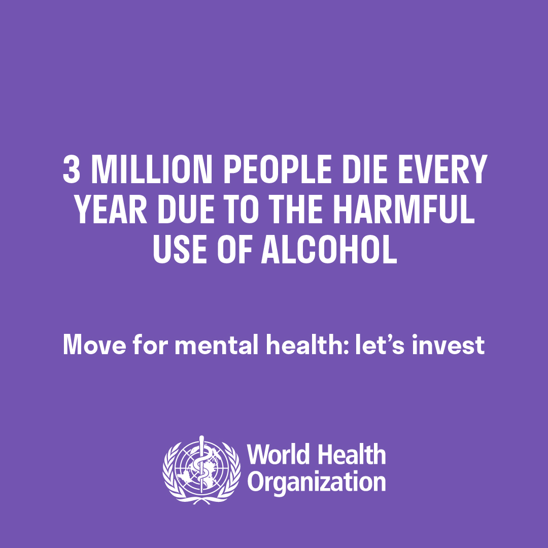 Poor  #mentalhealth   has an impact on risk-taking behaviour in young people, including:self-harmuse of tobacco, alcohol & drugsrisky sexual behavioursexposure to violenceWe must  #MoveForMentalHealth   and invest in quality health care services!  #WorldMentalHealthDay  