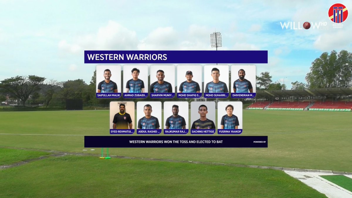 willowtv's tweet photo. Western Warriors vs Central Smashers, 11th Match
Western Warriors have won the toss and have elected to bat first
@MalaysiaCricket #WWvsCS #CentralSmashers #WesternWarriors #MCAT20 @willowtv
https://t.co/JUHHXoiTEL https://t.co/EOL9RxfEsX