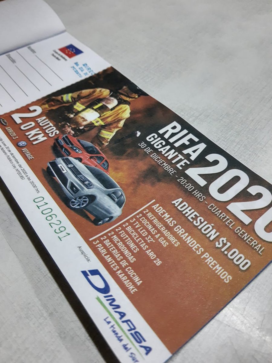 tenosb's tweet image. Coopere con los Bomberos de #PuertoMontt, númeritos de rifa a sólo $1.000, cualquier consulta por interno. ✌️🚒👩‍🚒