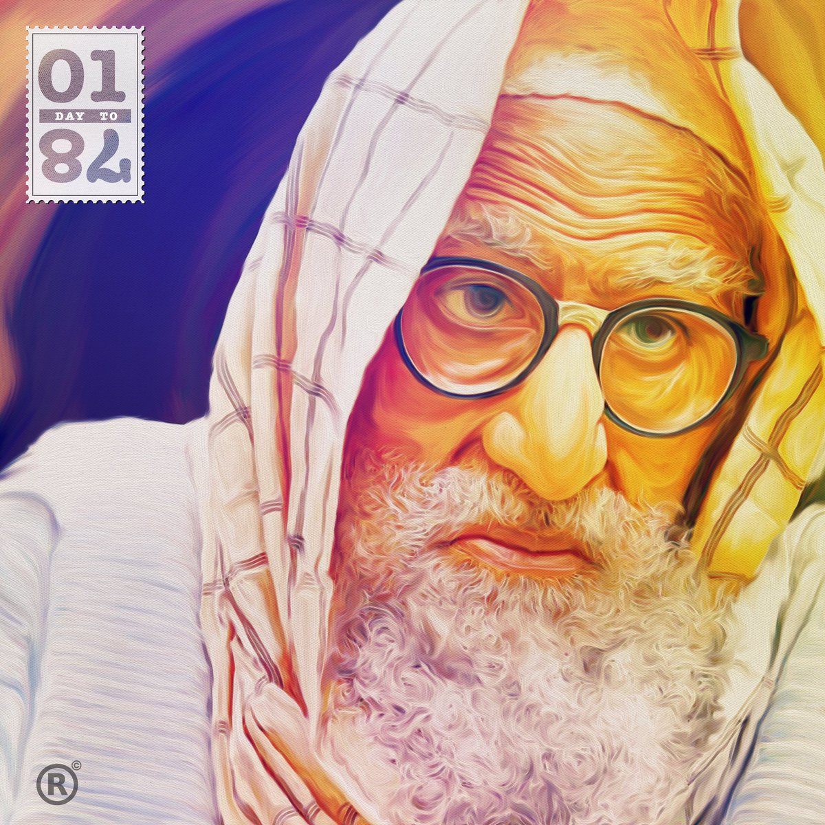 78Daysto78's tweet photo. Just 01 day left for @SrBachchan sir's Birthday. And we celebrate today with his still painted from movie Gulabo Sitabo.

#01daysto78 #happybirthday #AmitabhBachchan #GulaboSitabo  #campaign78daysto78 #oilpainting #bollywood https://t.co/K36pDsDeAR