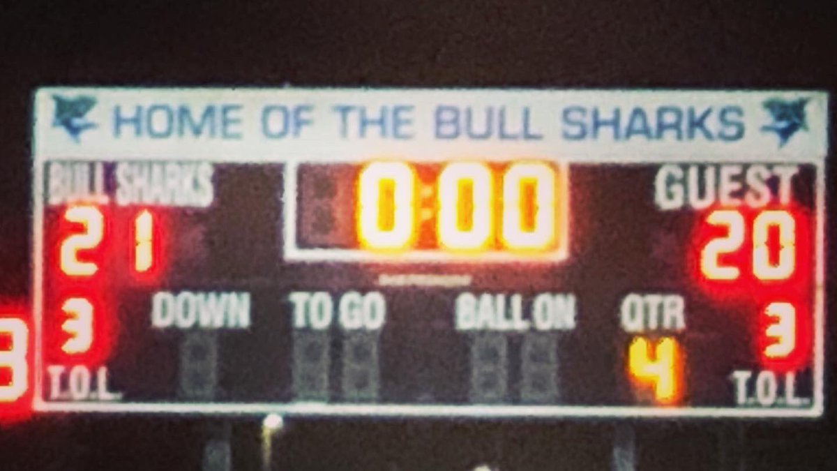 BonitaSpringsHS's tweet photo. Congratulations, Bull Sharks on your 21-20 victory over the Wildcats in Jaws vs. Claws II.  Great game, @esterohigh.  Looking forward to round 3! #BullSharkNation https://t.co/fWVa3Q2917