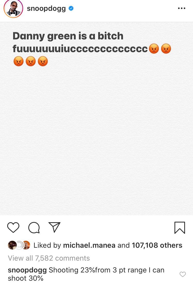 Nba Memes On Twitter Snoop Dogg Is Not Happy With Danny Green