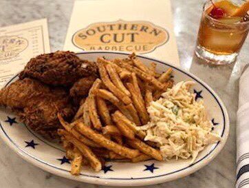 SouthernCutBBQ's tweet photo. Weekend LUNCH Special: Southern Cut Fried Half Chicken, served with homemade fries &amp; southern slaw. Reservations 🍗 https://t.co/qIx43uaeYh #BestBBQEver 🍗 https://t.co/sz7YINQCJm