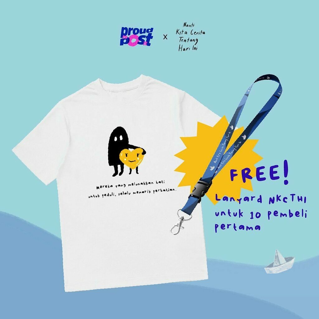 Kabar baik untuk kalian semua, untuk 10 orang pembeli pertama T-shirt Peduli Short White akan mendapatkan lanyard dari @nkcthi 
Kalian bisa dapetin t-shirt ini jam 12 siang nanti di official website, Shope dan Tokopedia. Jangan sampai ketinggalan yaa ✨