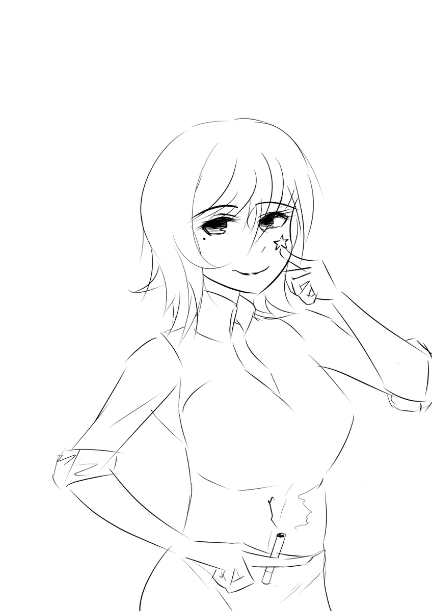 手癖で描いた女の人 