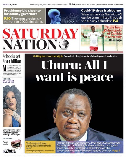 NationAfrica's tweet photo. Uhuru: All I want is peace. https://t.co/CBQRoDzqPx https://t.co/16bHSlgrO4