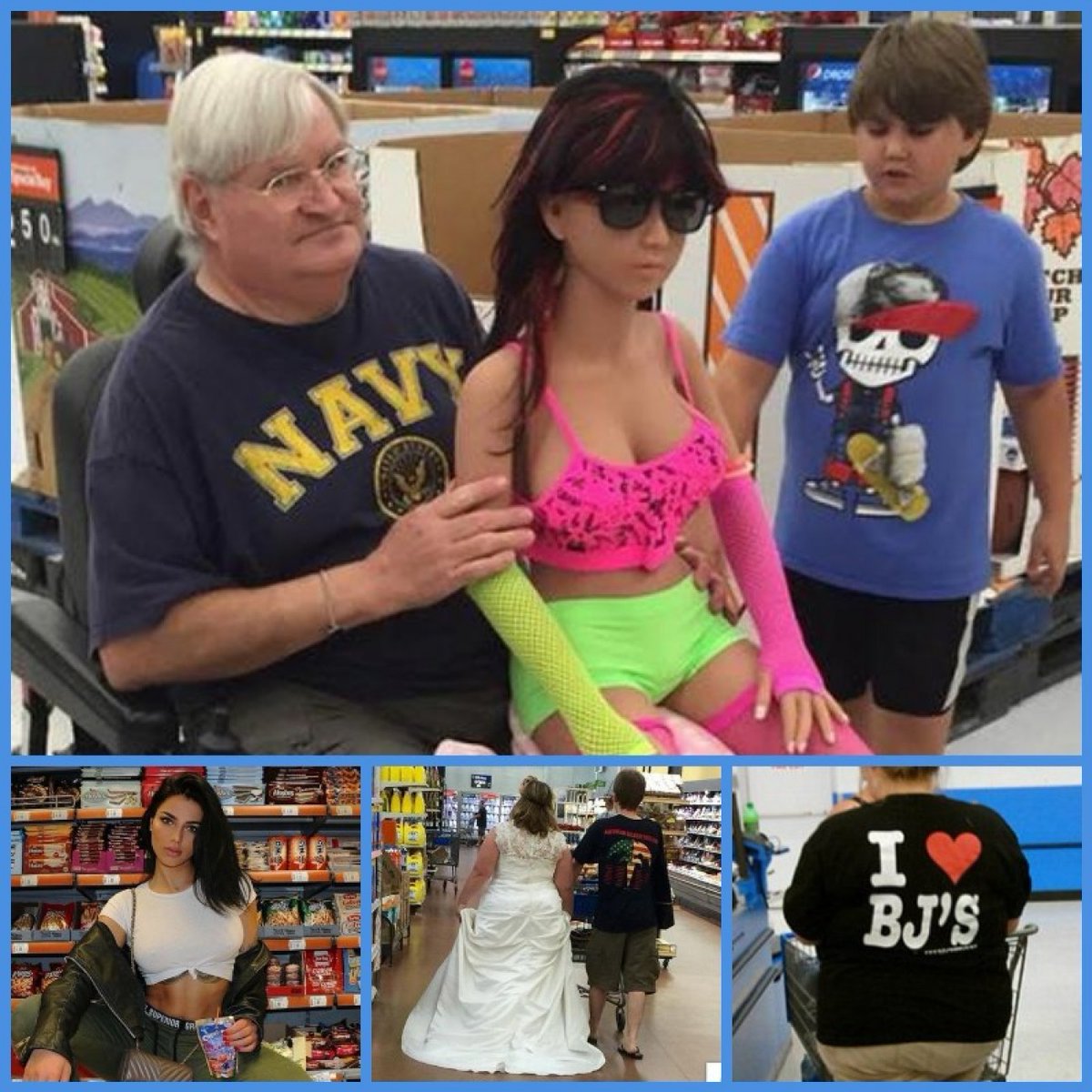 ParentsDome's tweet photo. What has been seen, cannot be unseen! 🤪 Hilarious photos of people shopping at Walmart! 🤣🤭🤯