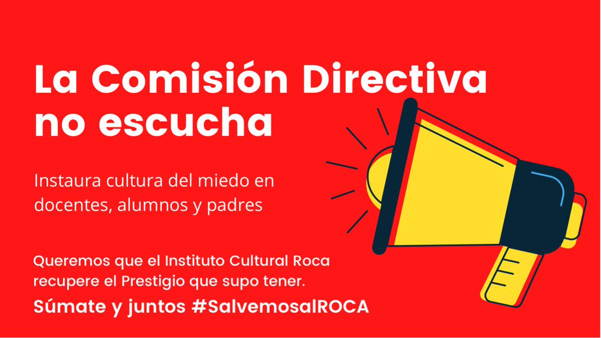 ComunidadRoca's tweet photo. Basta de de silenciar al que piensa distinto. Por una escuela democrática con participación verdadera de l@s estudiantes, de las familias y l@s docentes. #SalvemosAlRoca @VDLDA1 @ATdeBuenosAires @WernerPertot @JuanZabaletaOK @trottanico @DeutscheSchuleH https://t.co/EU86mIvpQL