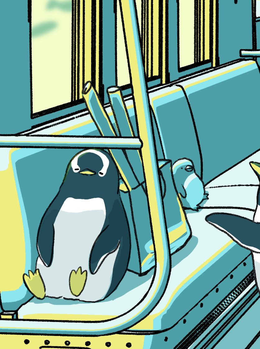 「帰りのペンギン専用列車#ペンギン #penguin #ジェンツーペンギン 」|えまごろう🐧のイラスト