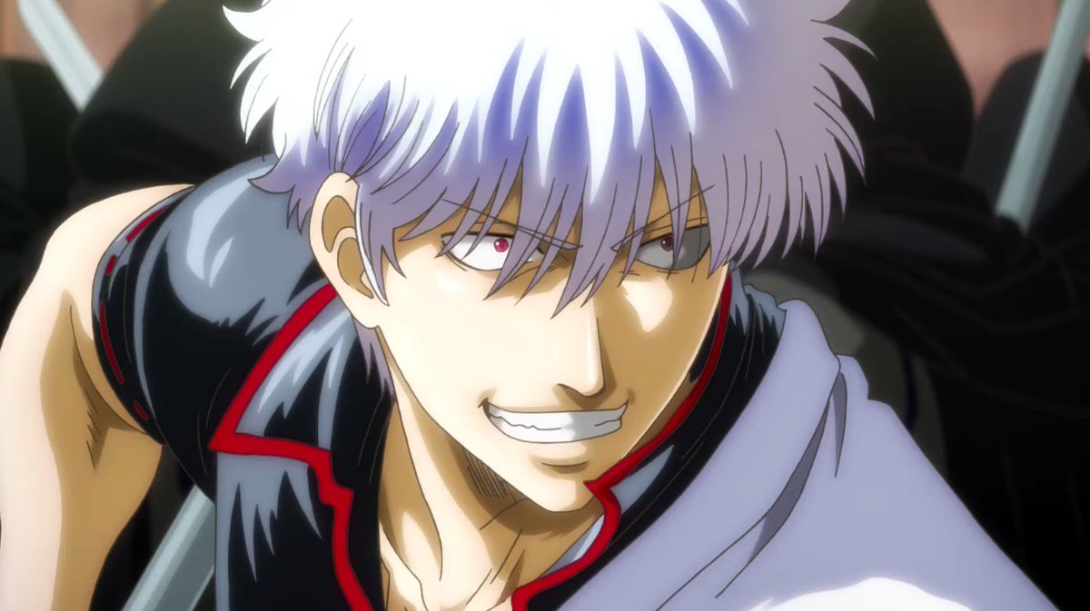 The GOAT, the only and only. Gintoki looks so good here. It looks like he's in the air with the tower behind him, so this is probably one of the scenes where he's jumping, maybe the one where he smashes the tower? Which he kind of does twice, I think lol.  #GintamaTheFinal