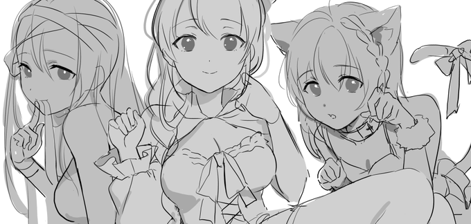 ハロウィンで何描くか決めきれなかったので三人も描いてしまった…❗これは大変…仕上がりがどうなるかお楽しみに?✨? 