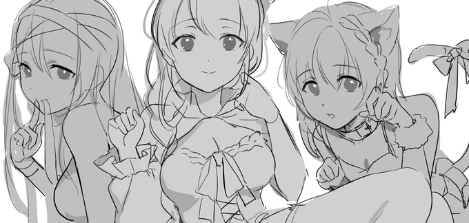 ハロウィンで何描くか決めきれなかったので三人も描いてしまった…❗これは大変…仕上がりがどうなるかお楽しみに?✨? 