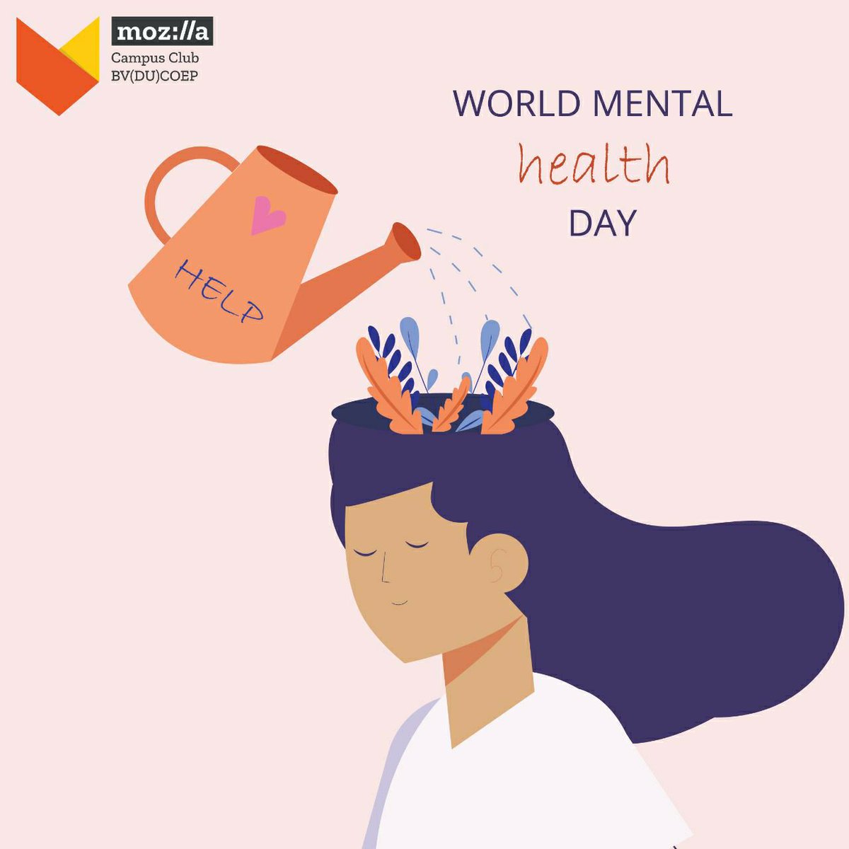 ClubMozilla's tweet photo. " WORLD MENTAL HEALTH DAY " 🧠🧠

#health #mentalhealth #healthyliving #mentalhealthawareness #worldmentalhealthday2020 #mentalhealthmatters #moz #mozlife #mozilla #mozpune #mozindia #mozillaccbvdu #bvp #bvpians #bvducoep #bvdu https://t.co/K5JC5KmIye