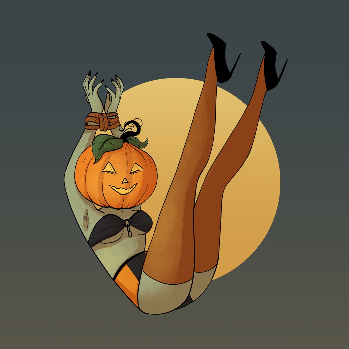 kristarts's tweet photo. A little pumpkin pinup I've been in the mood! #pinup #Halloween2020 #pumpkingirl #drawlloween https://t.co/FXCkc4aR3U
