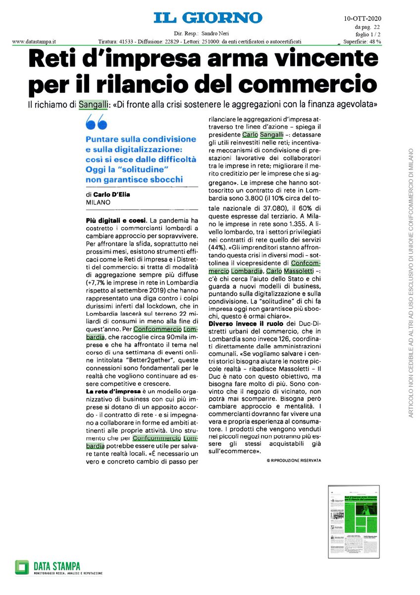 ConfcommercioLo's tweet image. 🔵 Le #reti e i #distretti sono connessioni fondamentali per vincere la sfida della nuova normalità
💪 Ne parliamo su @qn_giorno 

#confcommerciolombardia #confcommercio #notizie #news