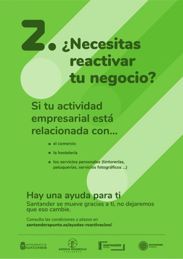gemaigual's tweet photo. ❗️Abrimos el plazo (hasta el 10 de noviembre) para solicitar las ayudas del Ayuntamiento de #Santander a empresas de la ciudad con las que queremos impulsar la regeneración económica #Covid_19 
🗯Son 5 líneas de ayudas con una dotación total de 3,6 millones 
👇🏻1️⃣2️⃣3️⃣ https://t.co/Dry3sfw4Bn