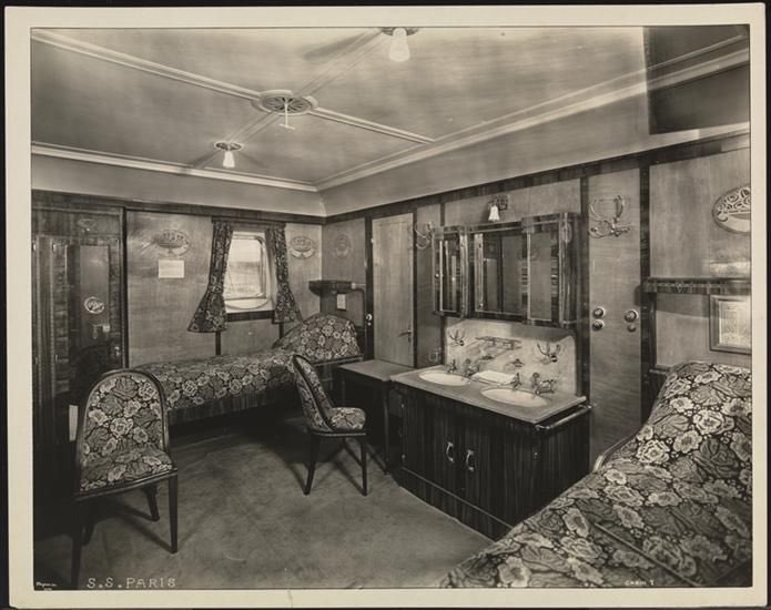 SashaDaneWriter's tweet photo. #Research rabbit hole of the day: 1920s transatlantic ocean liner cabins. #OhThePretty! 

#FrenchLine’s S.S. Paris cabin and #WhiteStar’s Olympic second class cabin. https://t.co/R8hJ2XDLIo