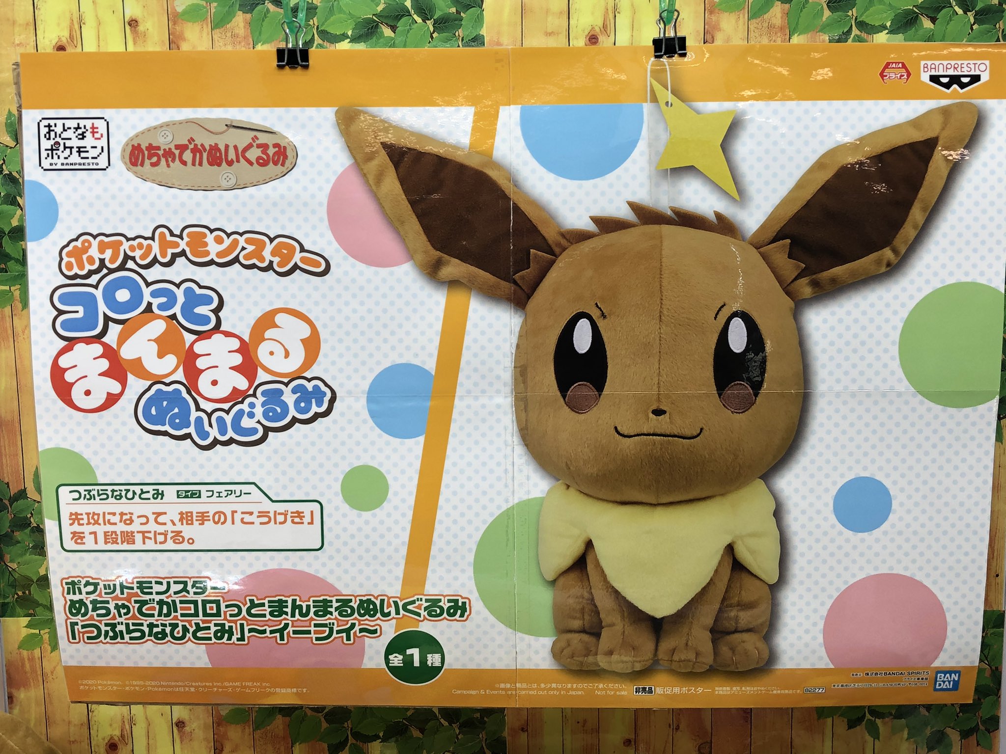 マンガ倉庫日向店アミューズ ポケットモンスター めちゃでかコロッとまんまるぬいぐるみ つぶらなひとみ イーブイ 入荷しましたー つぶらなひとみでやられる 大きくてボリューミーです ポケットモンスター イーブイ ポケモンぬいぐるみ